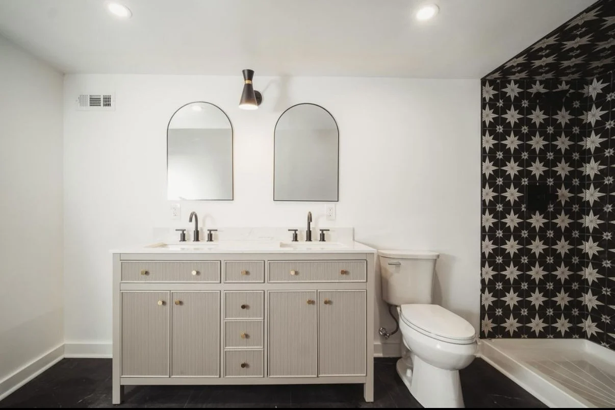 Bathroom with furniture-style vanity
